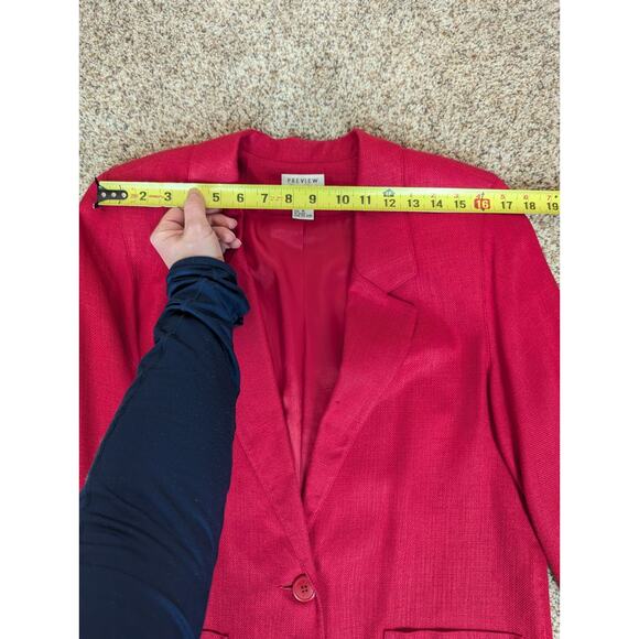 Vintage 1990s Preview Collection Petites Red Soft Blazer Jacket USA Union Made - Picture 11 of 11